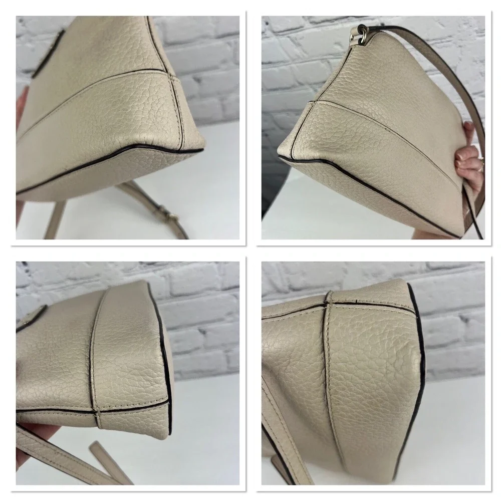 Kate Spade Bay Street‎ Crossbody Shoulder Bag Purse Pebbled Leather Color Pumice